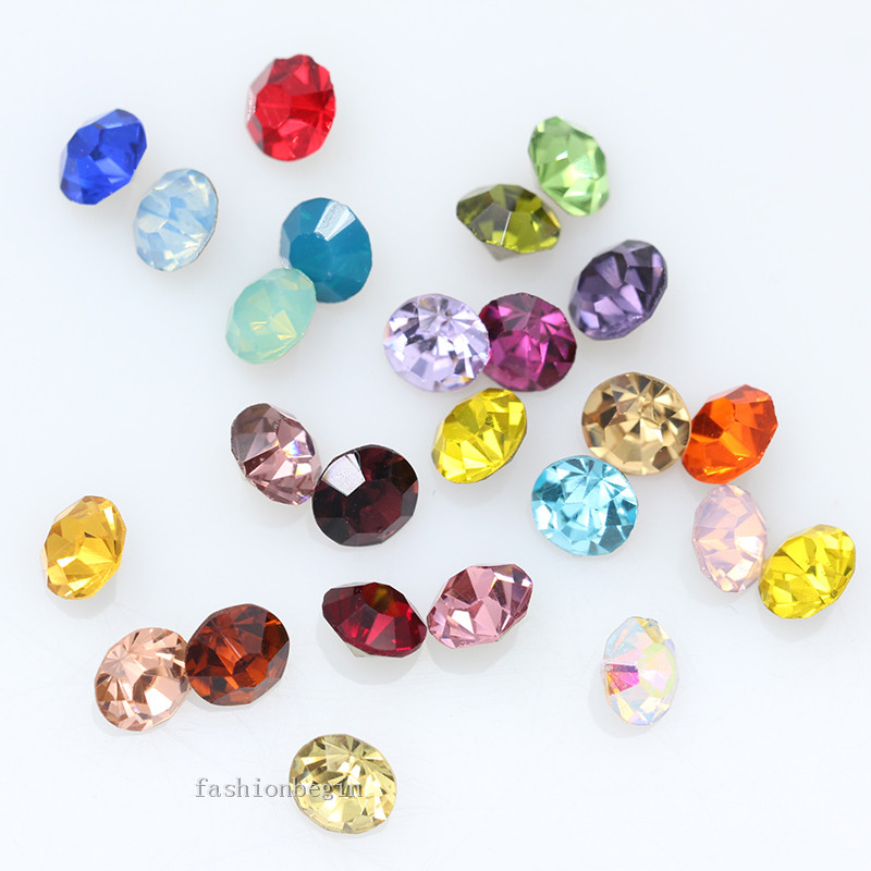 Jewelry Making Watches - 144p ss1 Round Color pointed Foiled