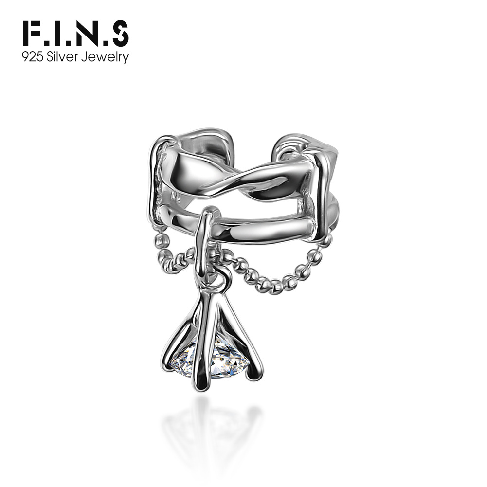 Ear Cuff No Piercing - F.I.N.S 1PC Korean Earrings S925 Sterling