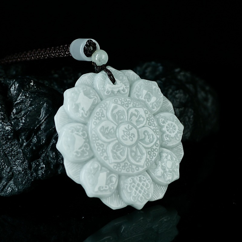 Jewelry & Watches Spółka Z Ograniczoną Odpowiedzialnością Sp Z Oo - Real Natural Myanmar Emerald Jade Double-sided