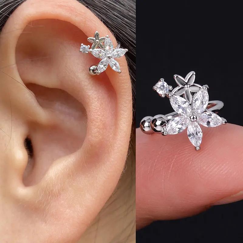 Ear Cuff No Piercing - 1Pc Fashion Crystal cz Star Leaf