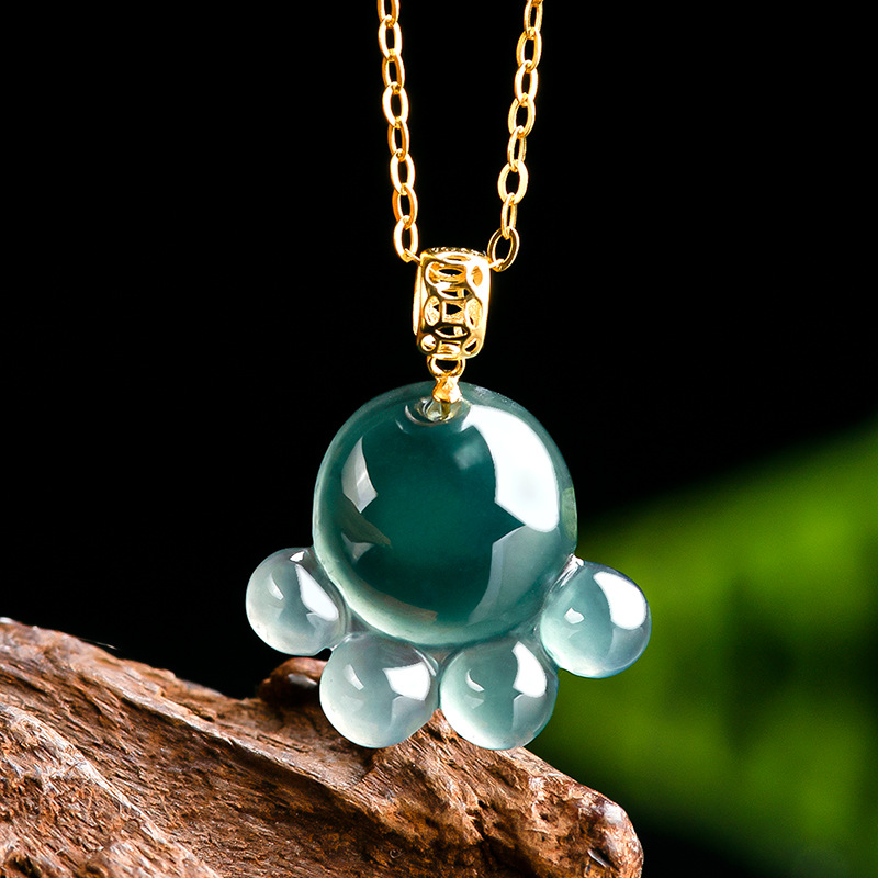 Jewelry & Watches Spółka Z Ograniczoną Odpowiedzialnością Sp Z Oo - Natural Real Emerald Blue Water Jade