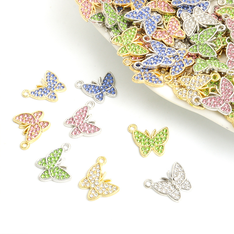 Butterfly Pendant Necklace - 100PC/lot butterfly Pendant Charm crystal hanging