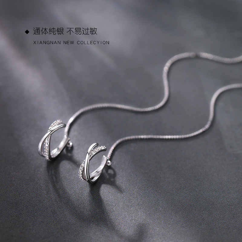 Real 925 Sterling Silver Doubl - Ear Cuff No Piercing recension och pris