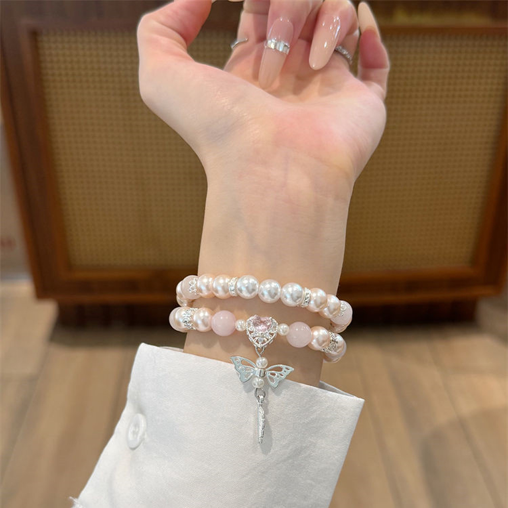 Pink Crystal Beaded Strap Watc - Jewelry Making Watches recension och pris