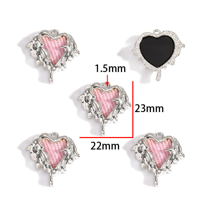 5pcs Mix Pink Y2K Heart Enamel - Butterfly Pendant Necklace recension och pris