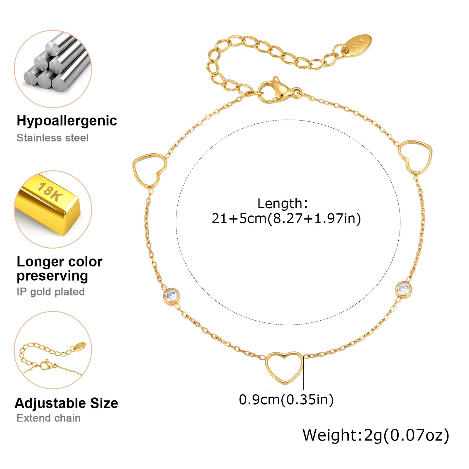 Vnox Minimalist Hollow Heart Z - Jc Jewelry & Watches Reviews recension och pris