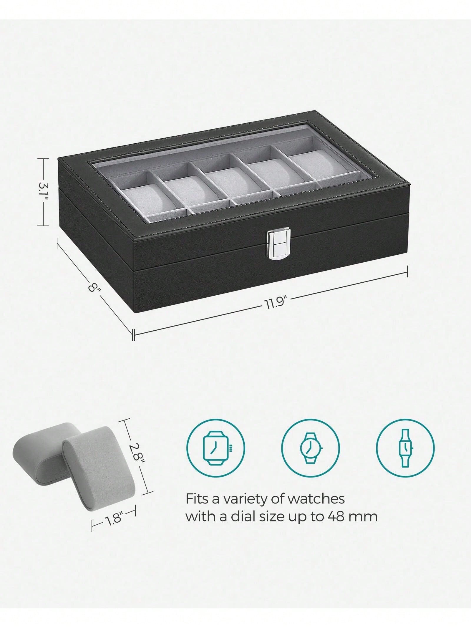 12-Slot Lockable Watch Box wit - Jewelry Bracelet Watches recension och pris