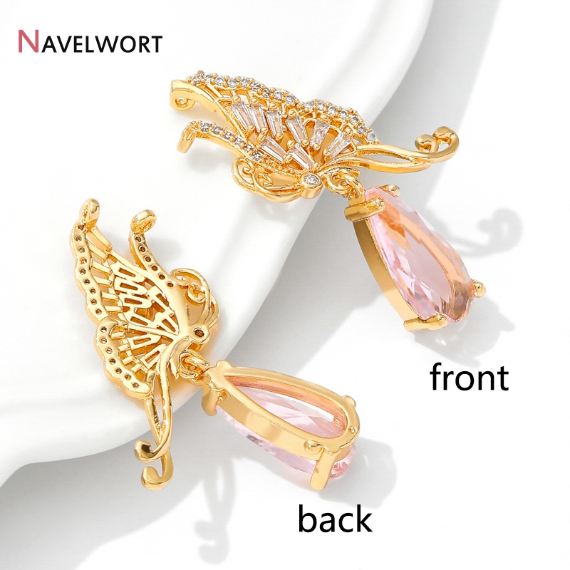 18K Gold Plated Brass With Zir - Butterfly Pendant Necklace recension och pris