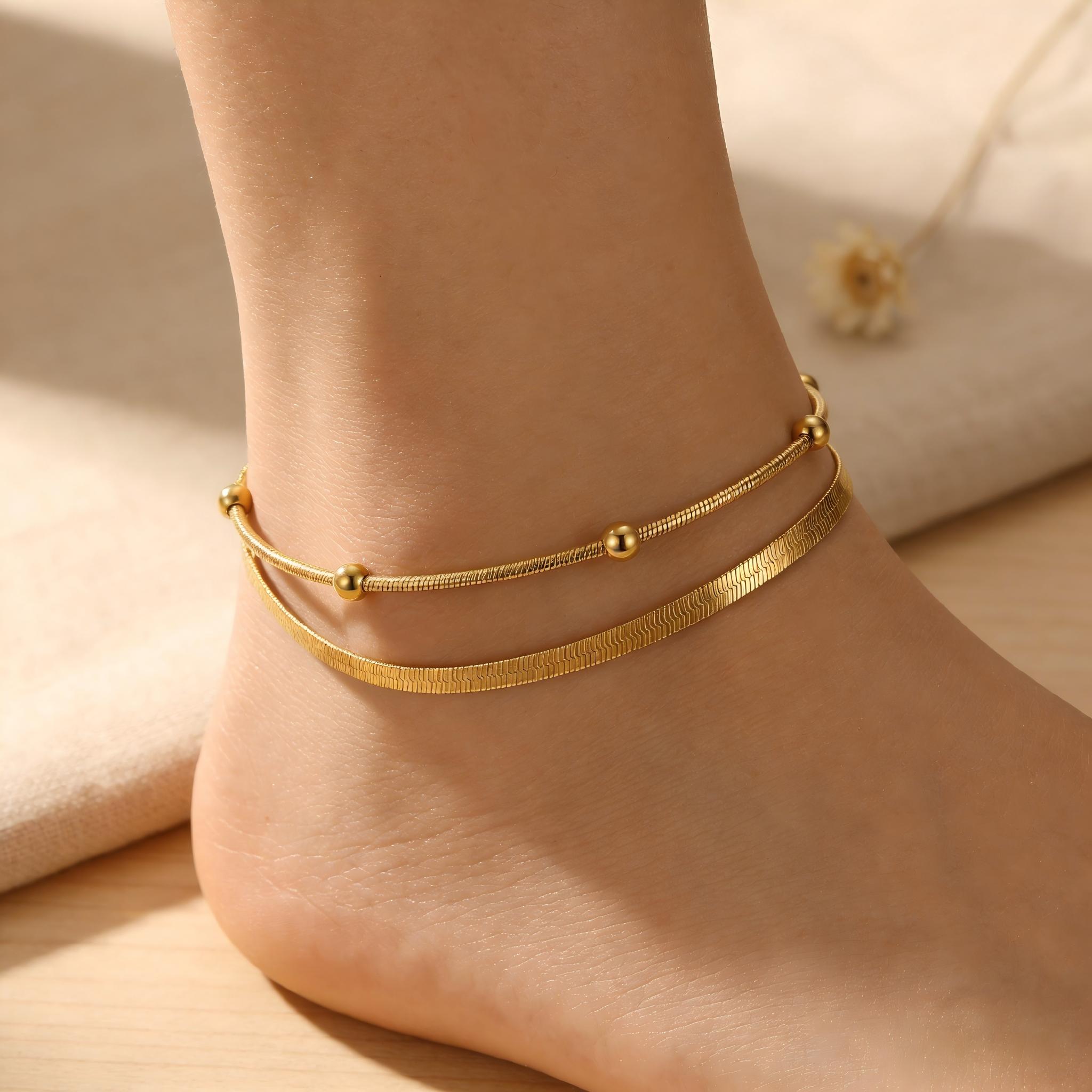 Double-layer Gold Color Anklet - Jc Jewelry & Watches Reviews recension och pris