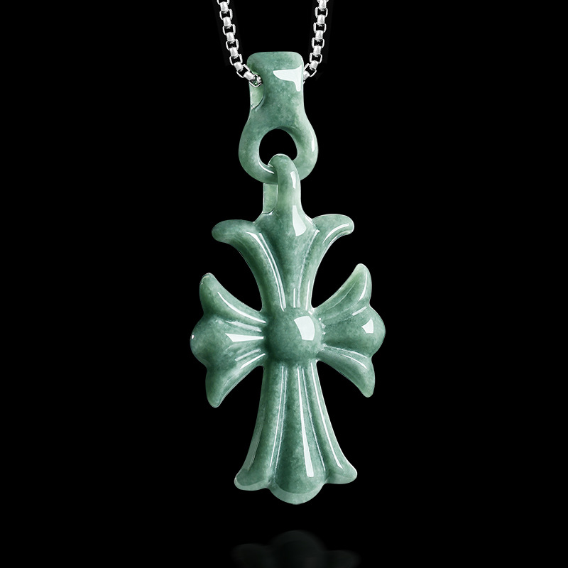 Natural Burmese Jadeite Cross  - Jewelry & Watches Spółka Z Ograniczoną Odpowiedzialnością Sp Z Oo recension och pris