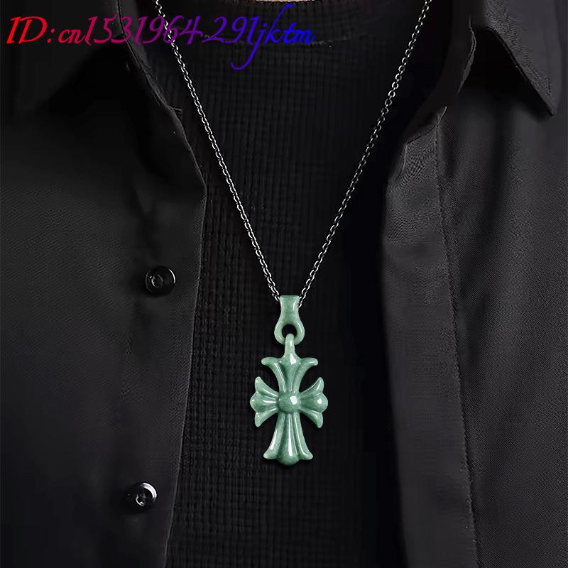 Natural Burmese Jadeite Cross  - Jewelry & Watches Spółka Z Ograniczoną Odpowiedzialnością Sp Z Oo recension och pris