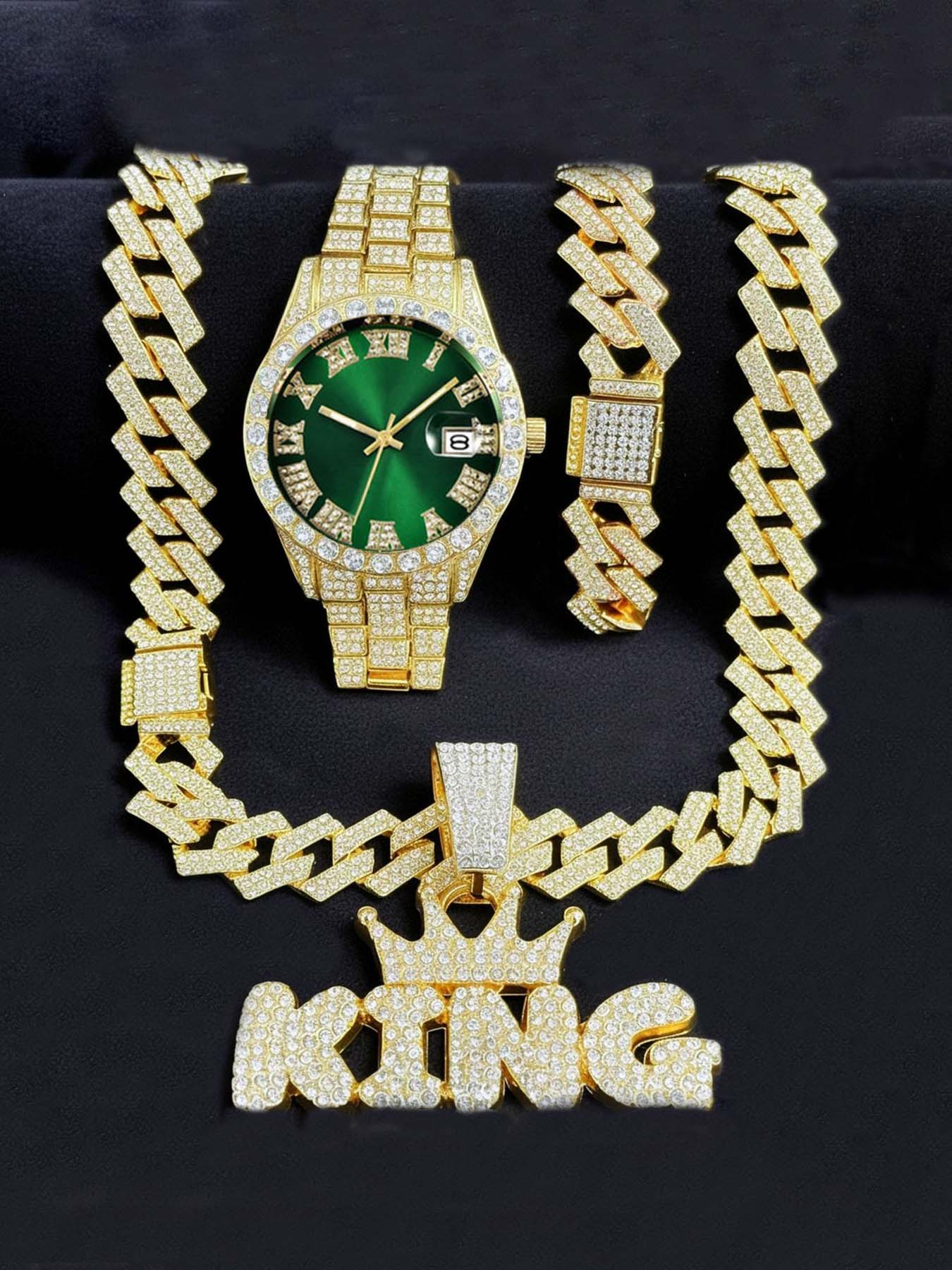 Men's Bling Jewelry Set: Gold  - King'S Jewelry Watches recension och pris