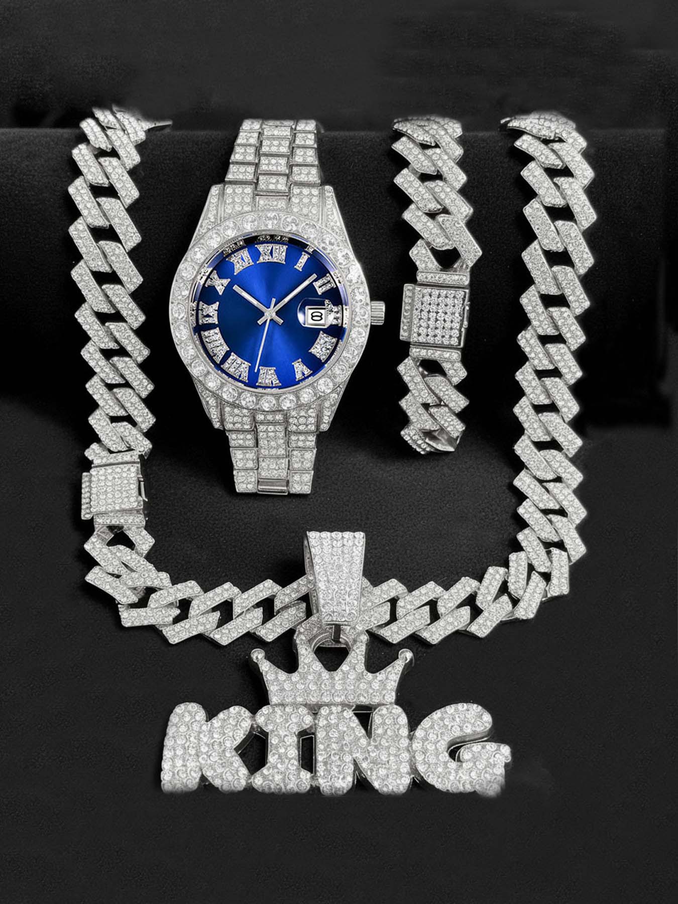 Men's Bling Jewelry Set: Gold  - King'S Jewelry Watches recension och pris