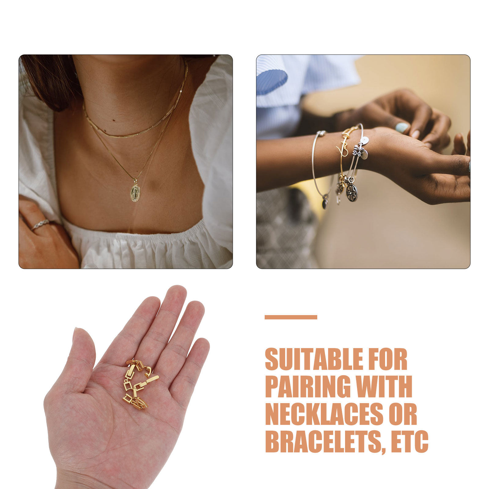 4Pcs Gold Plated Jewelry Exten - Jewelry Making Watches recension och pris