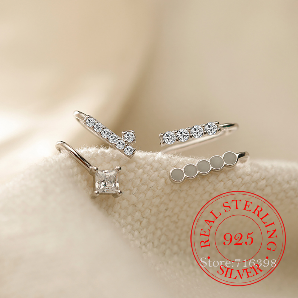 925 Sterling Silver Asymmetric - Ear Cuff No Piercing recension och pris