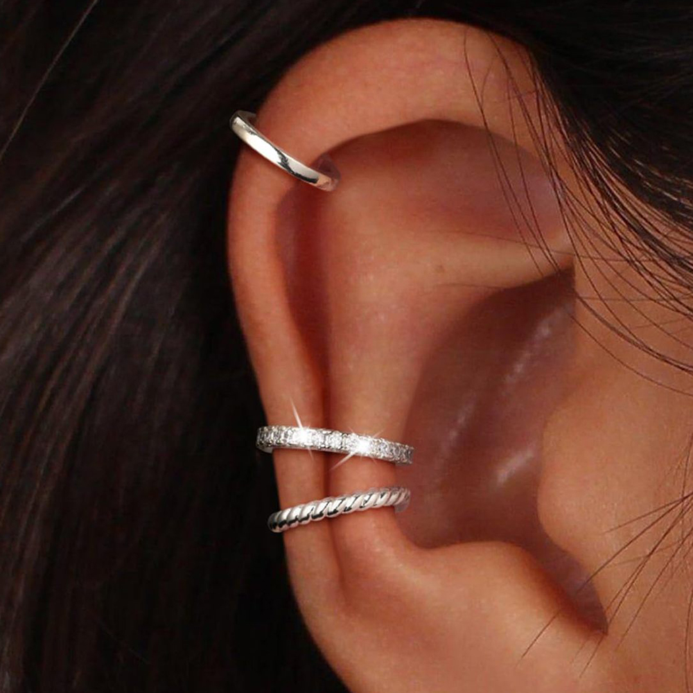 3Pcs/Set Fashion Gold Color Cr - Ear Cuff No Piercing recension och pris