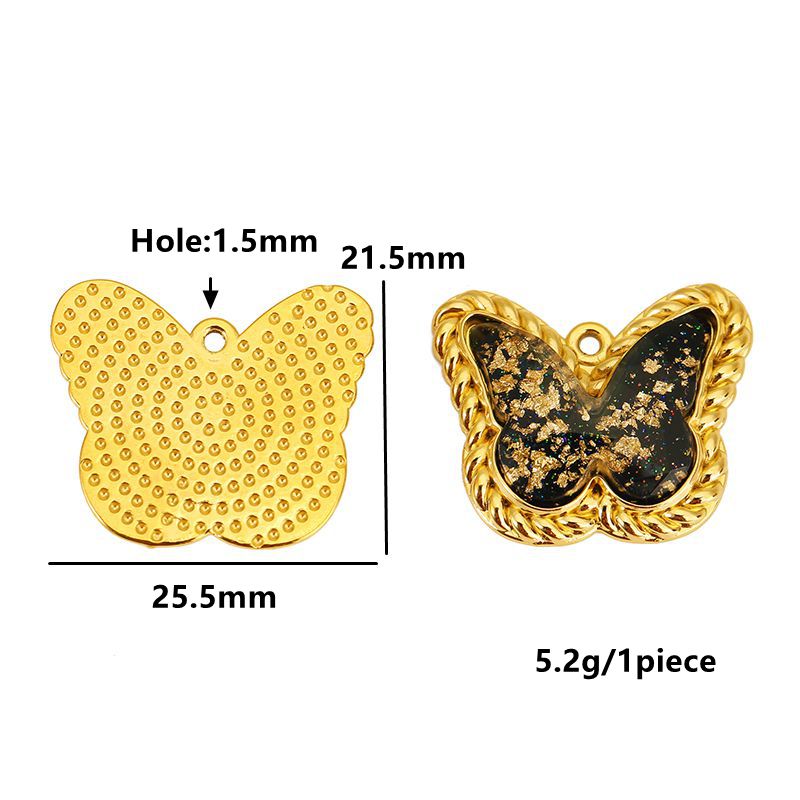 3pcs Stainless Steel Zircon Bl - Butterfly Pendant Necklace recension och pris
