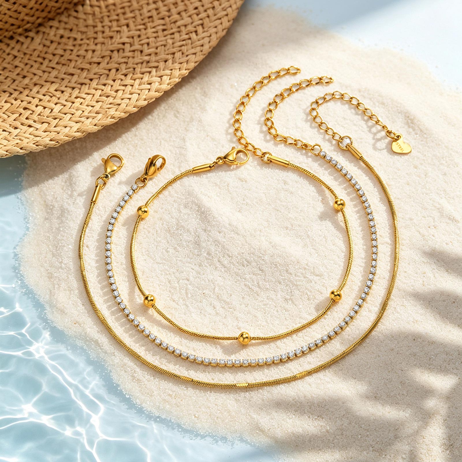3Pcs Set Anklet Snake Chain An - Jc Jewelry & Watches Reviews recension och pris