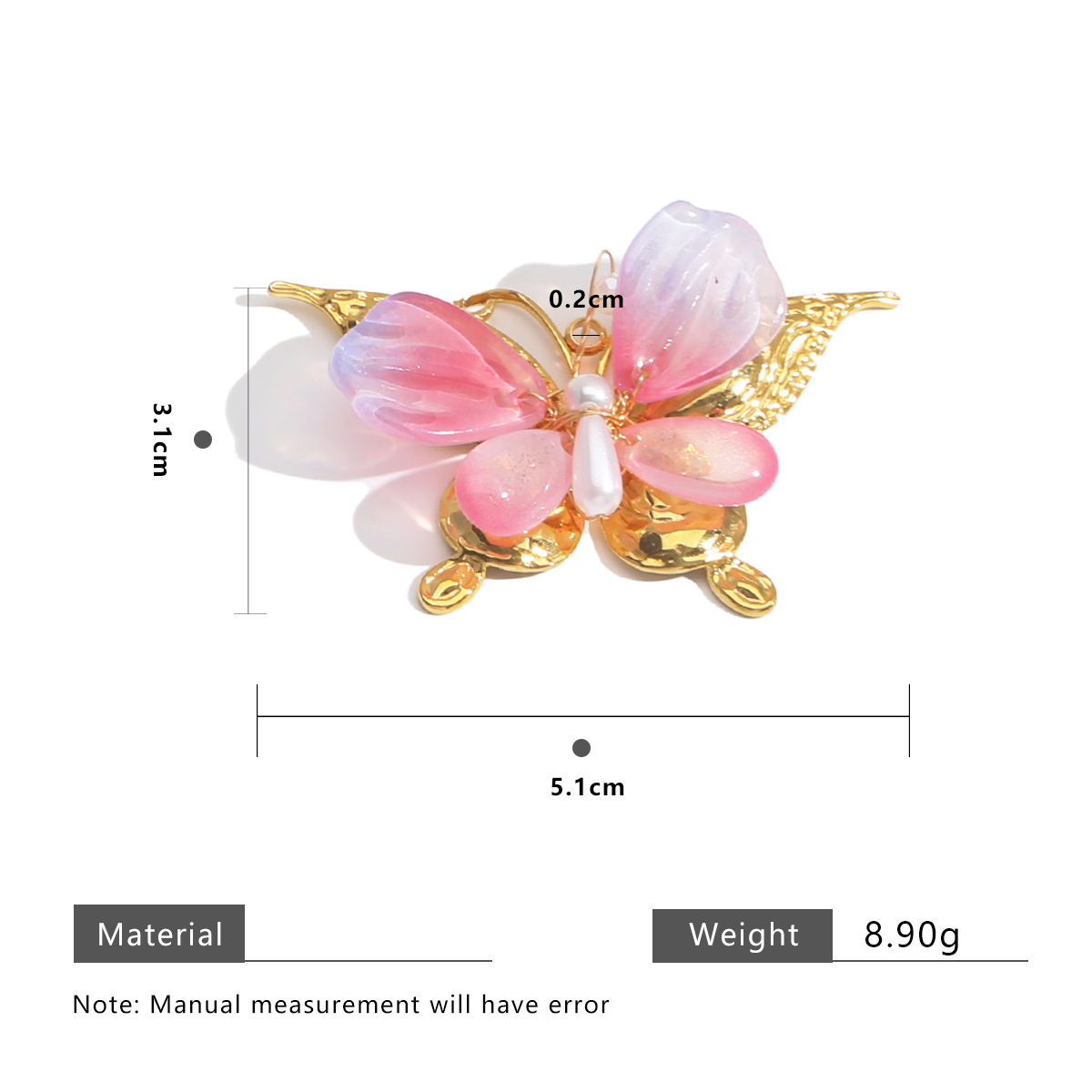 Stainless Steel Hand Threading - Butterfly Pendant Necklace recension och pris