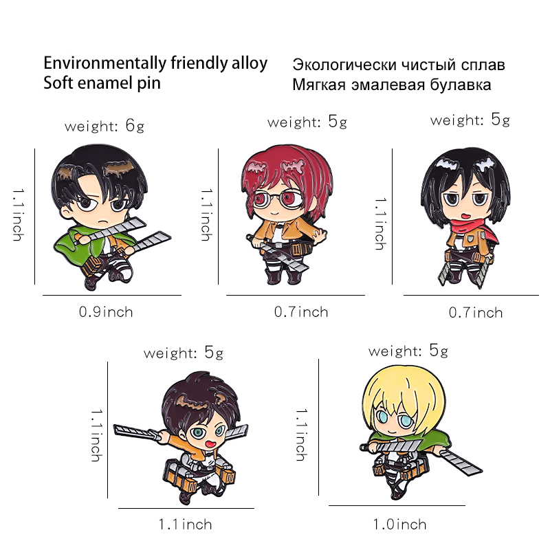 Attack on Titan Chibi Enamel P - Levi Jewelry & Watches Inc recension och pris