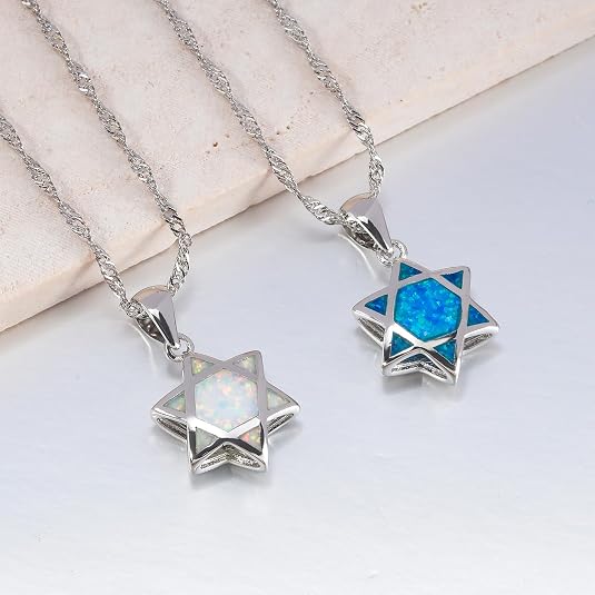 Star of David Opal Pendant Nec - Jewelry & Watches Spółka Z Ograniczoną Odpowiedzialnością Sp Z Oo recension och pris