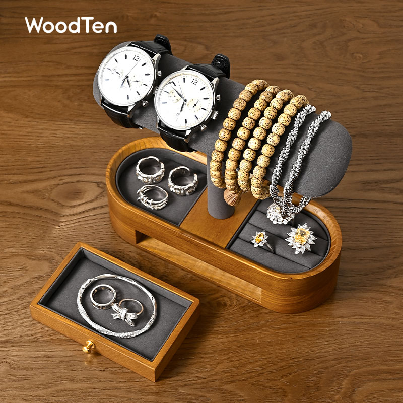 WoodTen Wood Watch Display Sta - Jewelry Watch Making recension och pris